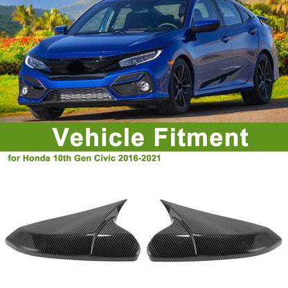 Left Right Side Mirror Cover Caps for Honda 10th Gen Civic (2016-2021)