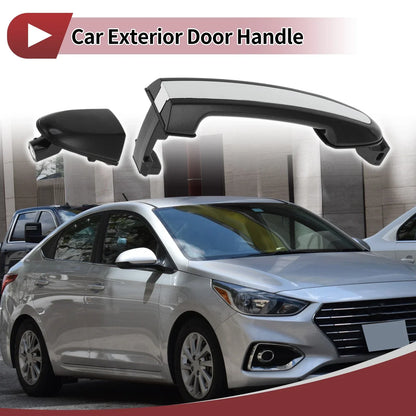 Car Door Handle Grip for Hyundai Front Right Black Silver Tone (2015-2020)