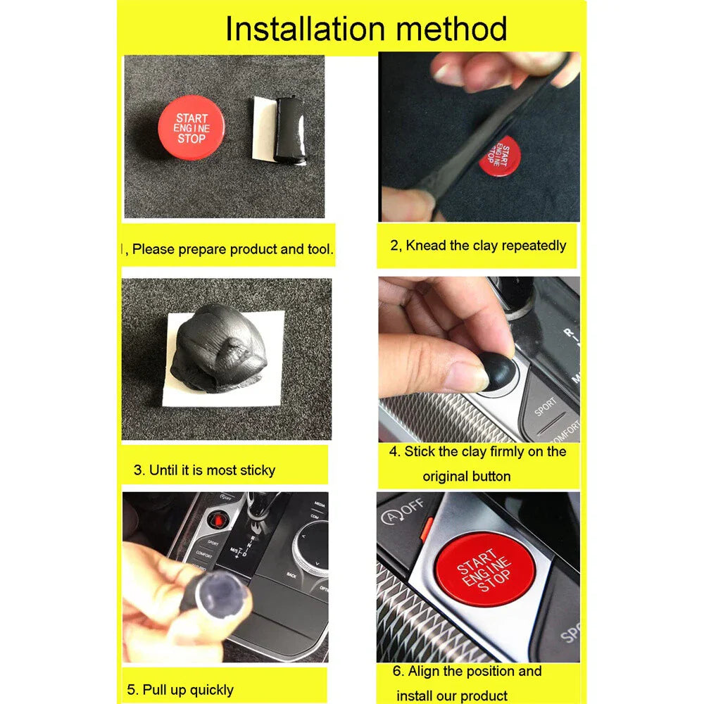Red Start Stop Engine Button Switch Cover for BMW 3 4 8 Series Z4 X5 X4