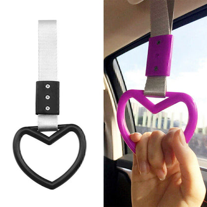 Black Heart JDM Tsurikawa Ring Handle Strap for Train Bus Drift Charm