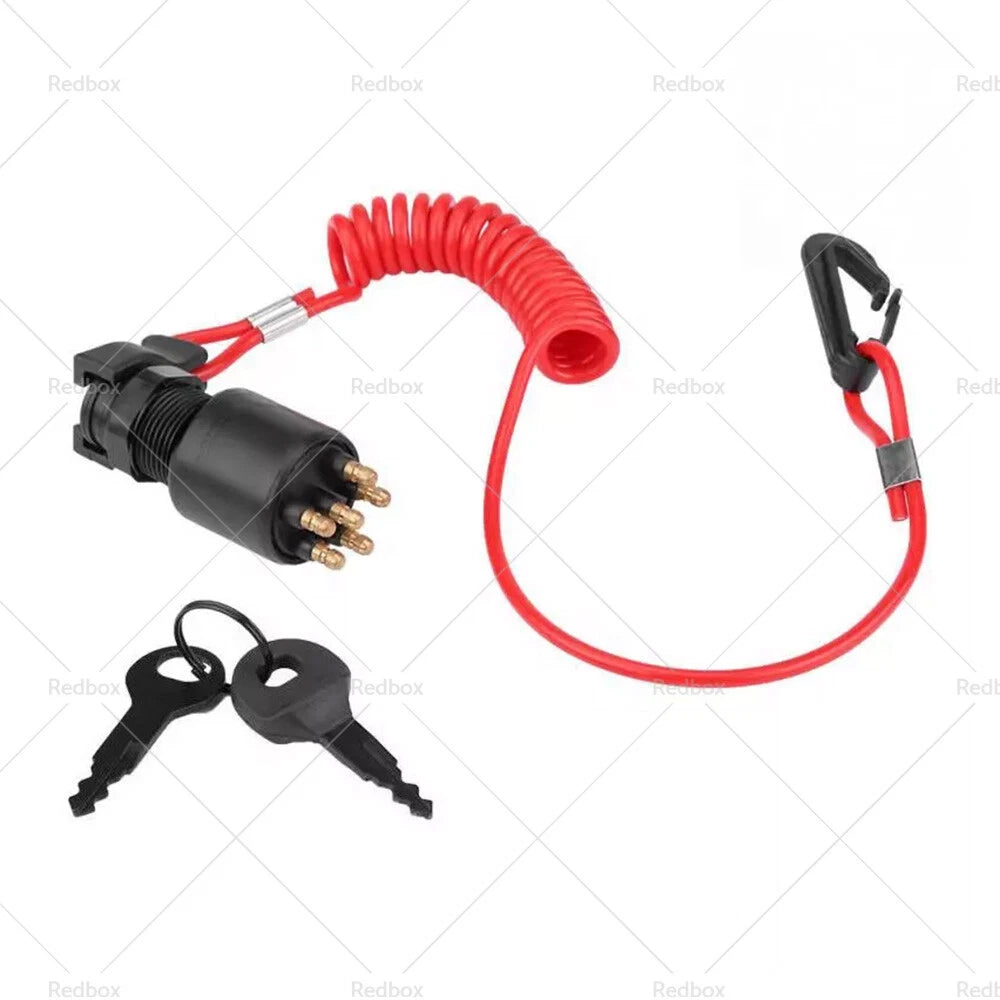 Ignition Key Switch w/ Safety Lanyard for Evinrude/Johnson OMC
