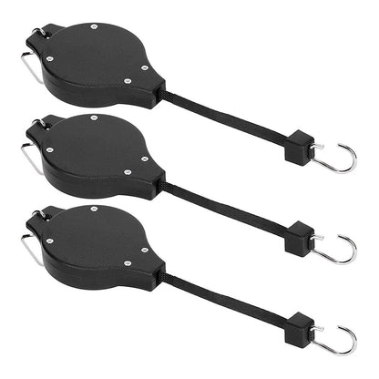3 x Retractable Plant Hangers Auto Lock Adjustable Hook