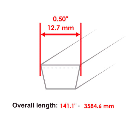 50 in Deck Belt Replacement for Exmark Quest E Series S Series (2000–2000)