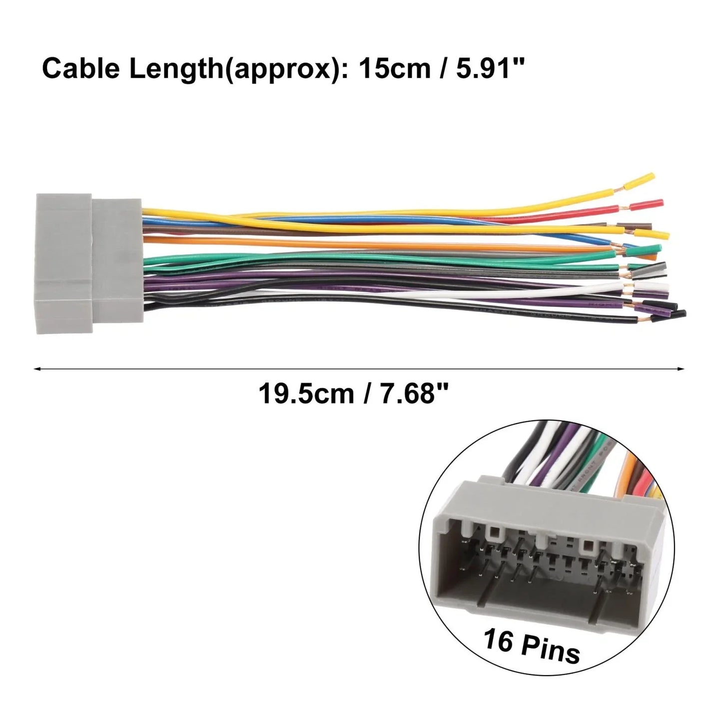 Car CD Player Wire Harness Adapter for Chevrolet, Chrysler, Dodge (2000-2005)