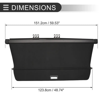 Retractable Cargo Cover for Honda Pilot 2016-2022 5 Seater 2 Row Gloss Black