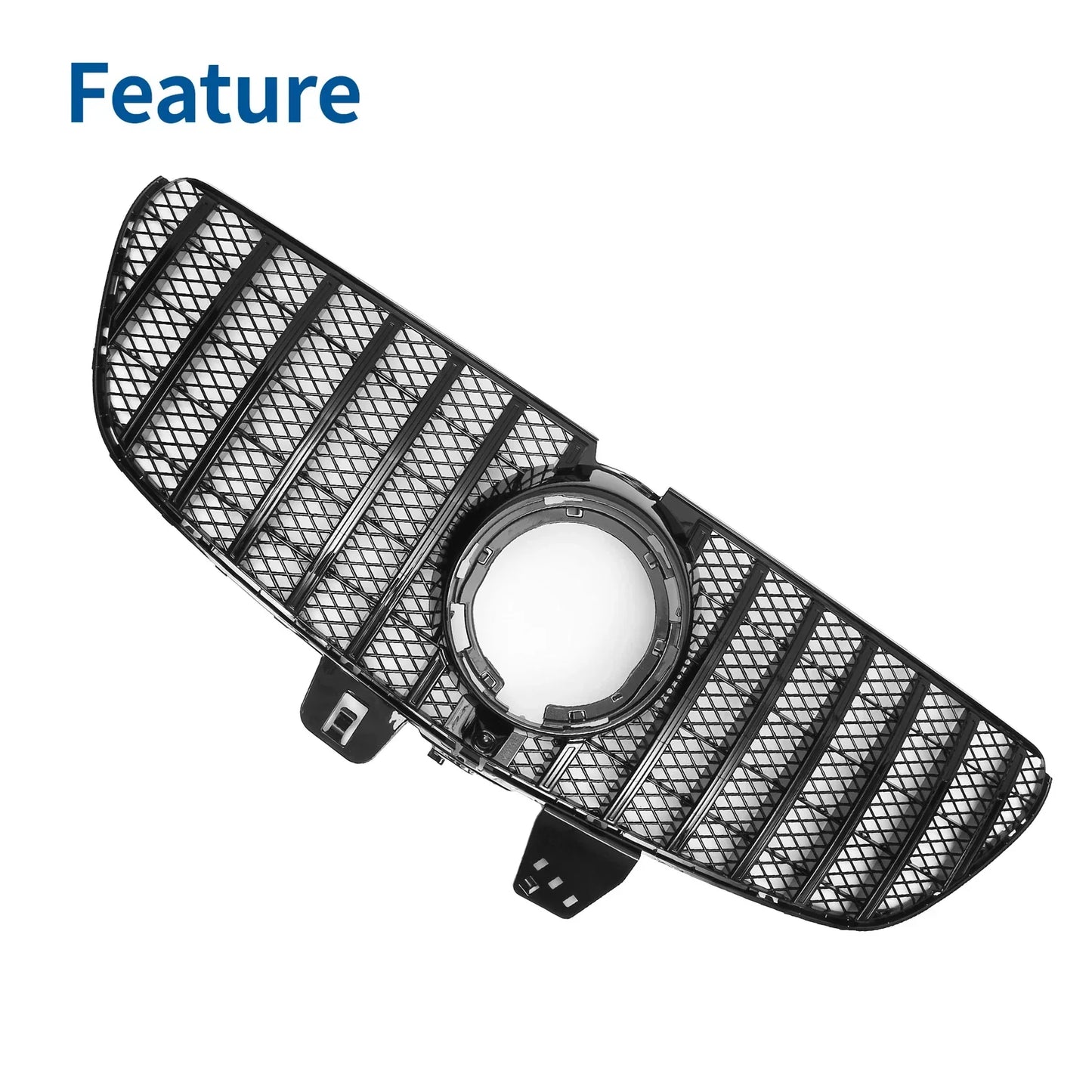 Front Upper Bumper Grille for Mercedes-Benz V-Class (2020-2024) Glossy Black