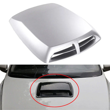 Silver Universal Car Decorative Air Flow Intake Hood Scoop Vent Cover
