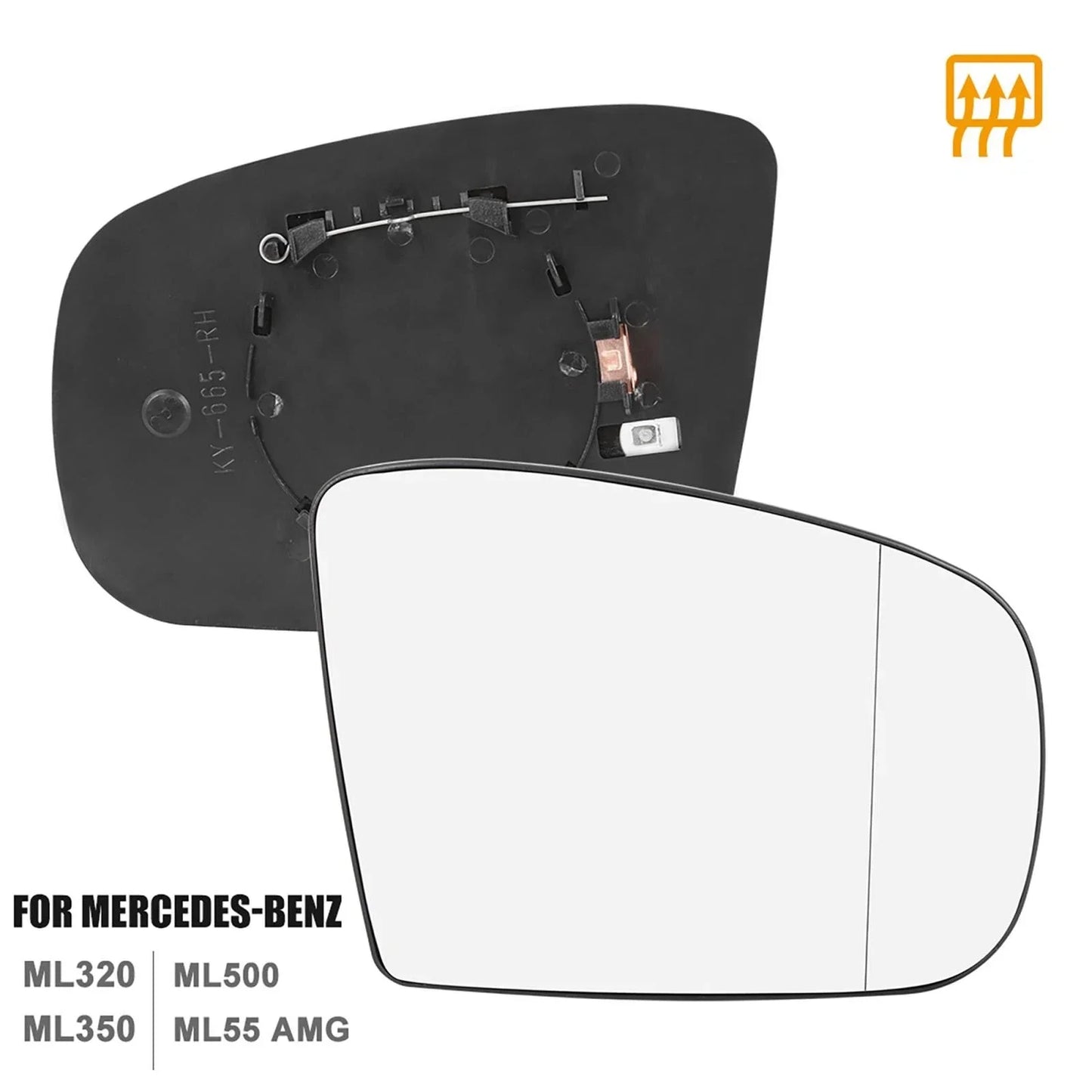 Heated Mirror Glass w/ Backing Right Passenger Side for Mercedes ML320 GL320