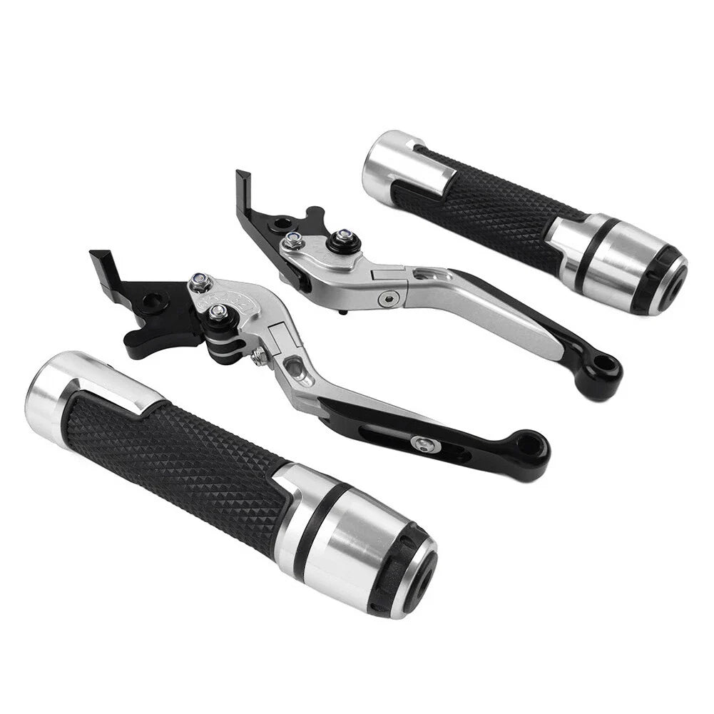 Silver Extendable Brake Clutch Lever Grip Set for BMW F800R (2009-2018)