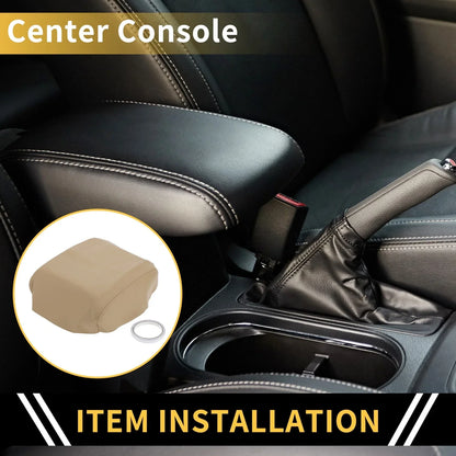 Center Console Cover for Honda Ridgeline 2006-2014 Microfiber Leather Beige