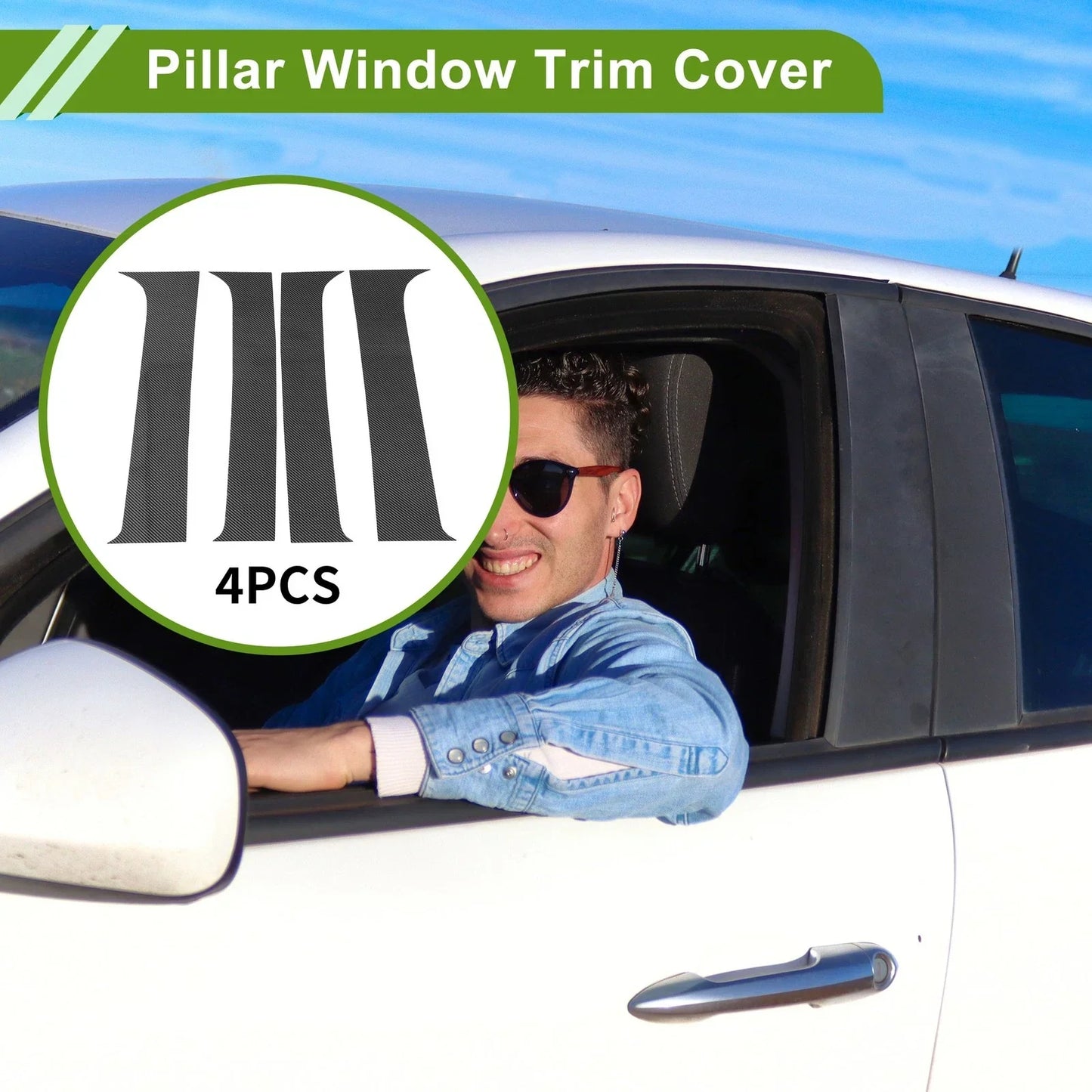 4 Pcs Door Pillar Window Trim for Chevy Silverado (2014-2023)