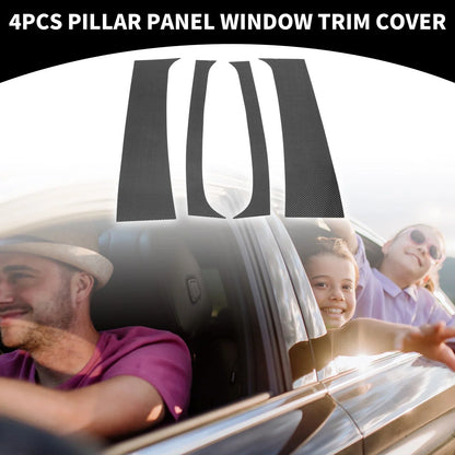 4 Pcs Car Pillar Window Trim for Dodge Ram 1500 (1994-2001) Black Carbon Fiber
