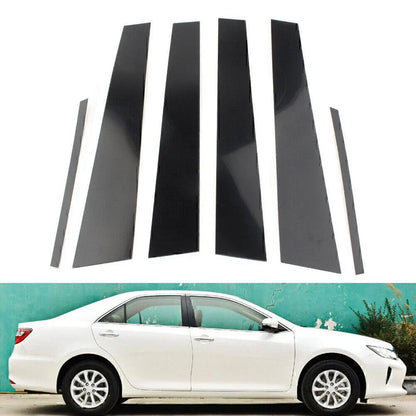 Pillar Post Door Window Trim Covers for Toyota Camry (2012-2015) 6 x Black