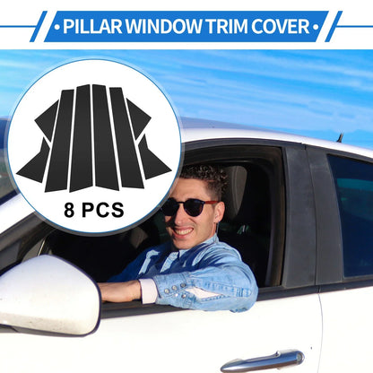 8 Pcs Black Door Pillar Window Trim for Hyundai Elantra (2011-2016)