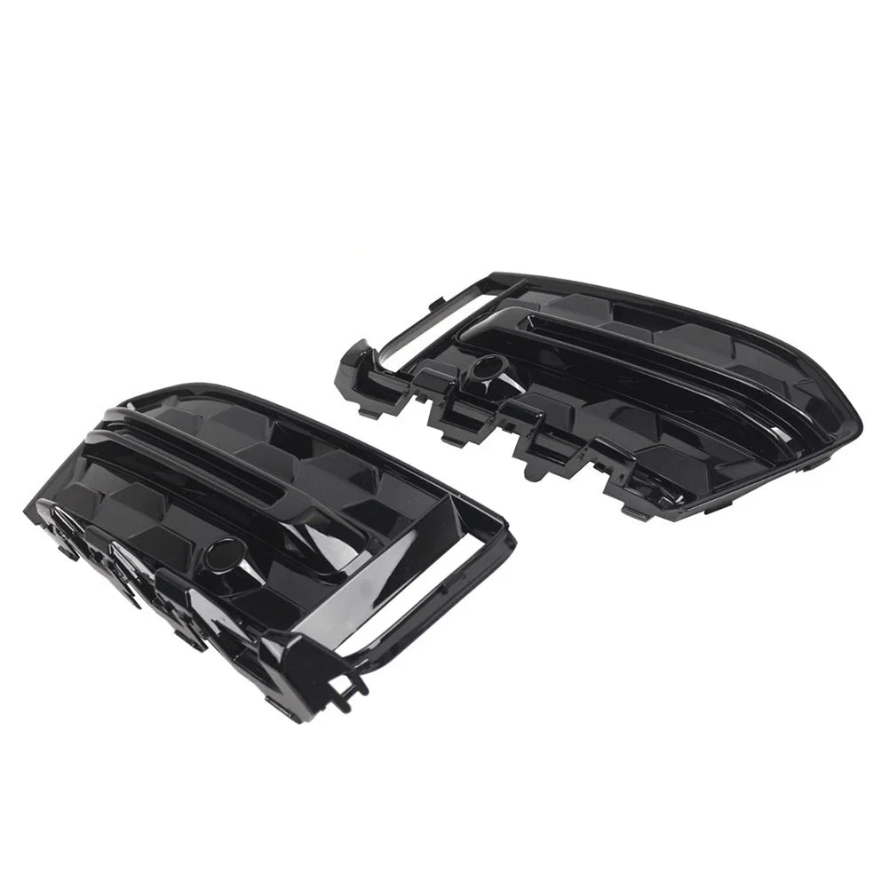 Front Lower Fog Light Frame Covers Glossy Black for Audi A6 C8 (2023-2025)