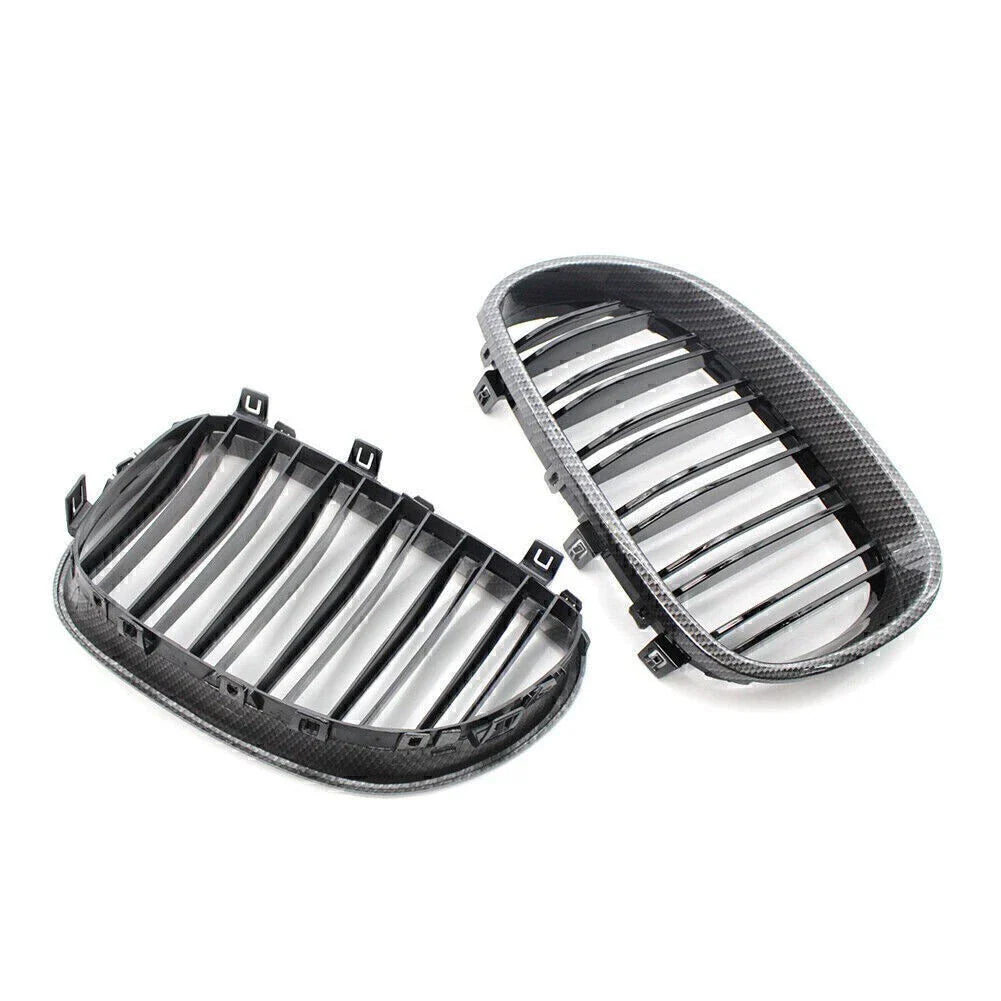 Double Slat Carbon Black Grille for BMW E60 E61 5 Series M5 (2004-2010)
