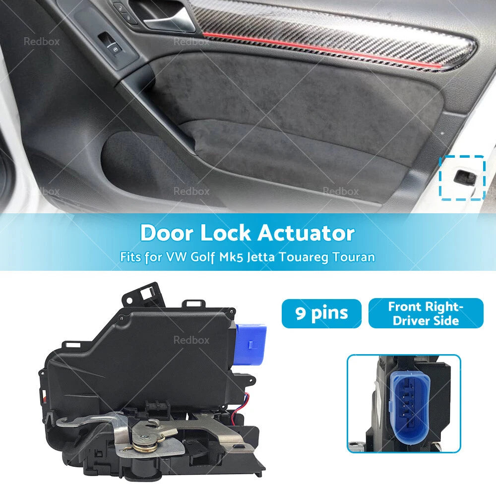Front Right Door Lock Actuator for VW Golf MK5, Jetta, Touareg (2003-2009)
