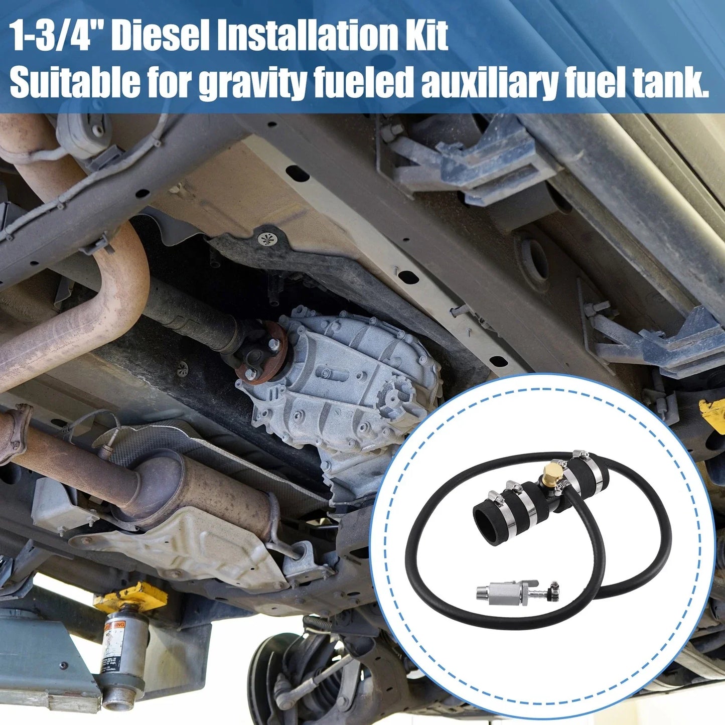 Auxiliary Fuel Tank Set with 1-3/4" Fill Line for Dodge Diesel
