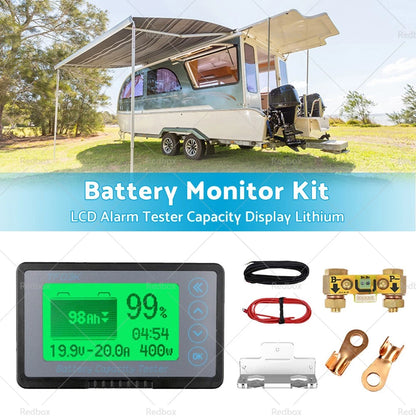 350A MAX 500A LCD Alarm Tester Battery Monitor for Caravan