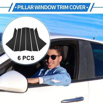 6 Pcs Black Door Pillar Window Trim for Hyundai Elantra (2021-2023)