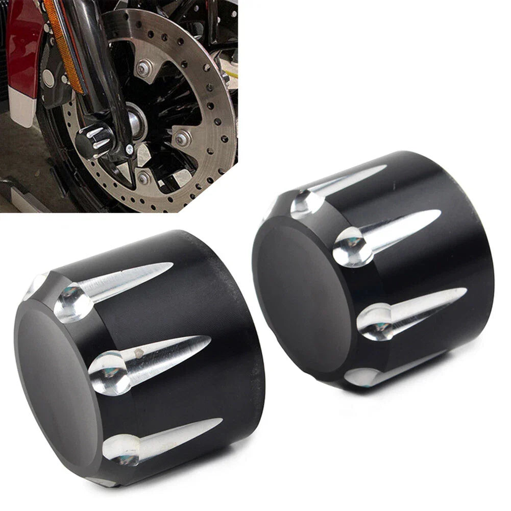 CNC Front Axle Cap Nut Covers  for Harley Touring Road King Electra Glide
