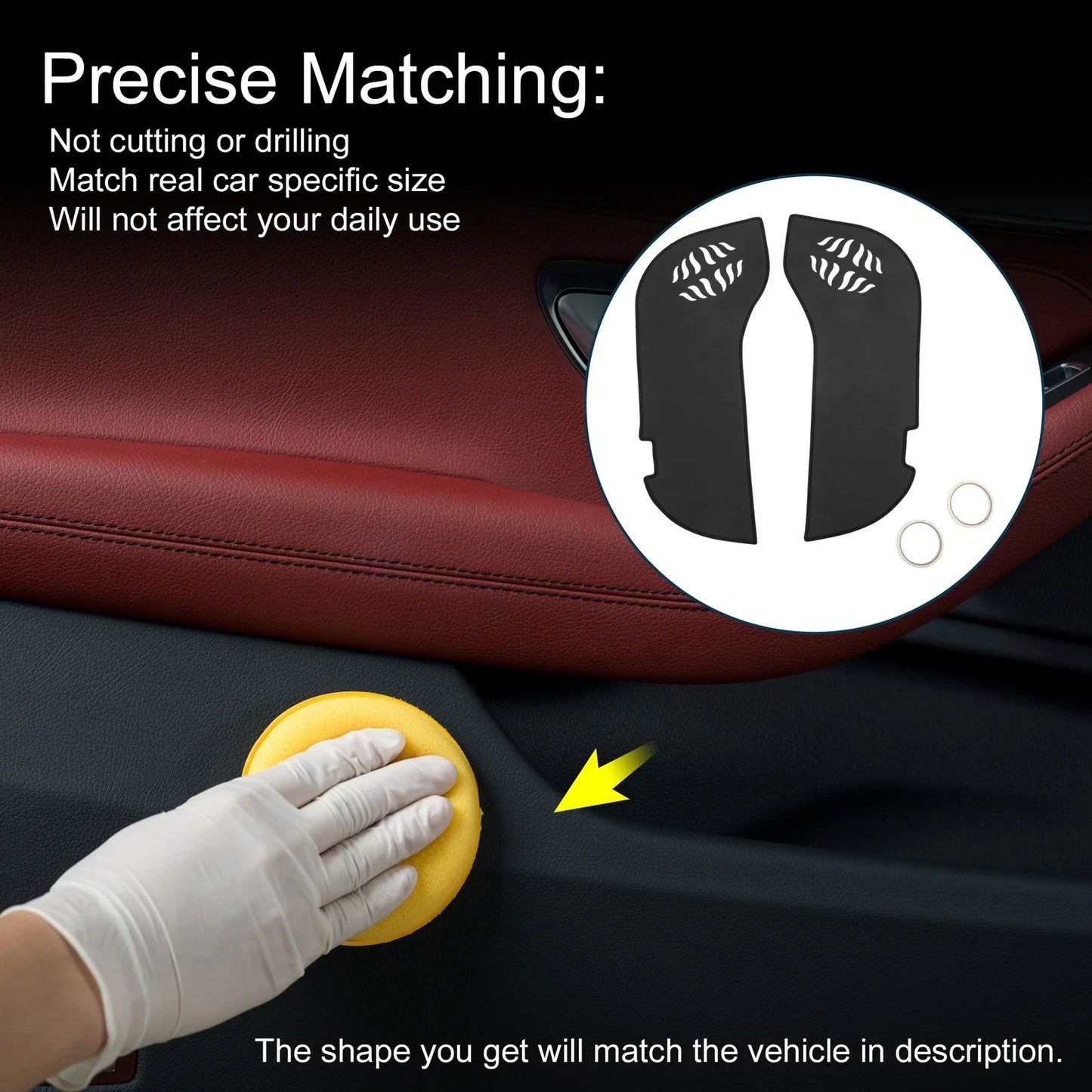 Car Door Anti Kick Pad Sticker Protector for Honda Alfa 2023 Black 1 x Set
