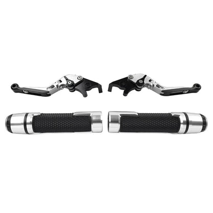 Silver Extendable Brake Clutch Lever Grip Set for BMW F800R (2009-2018)