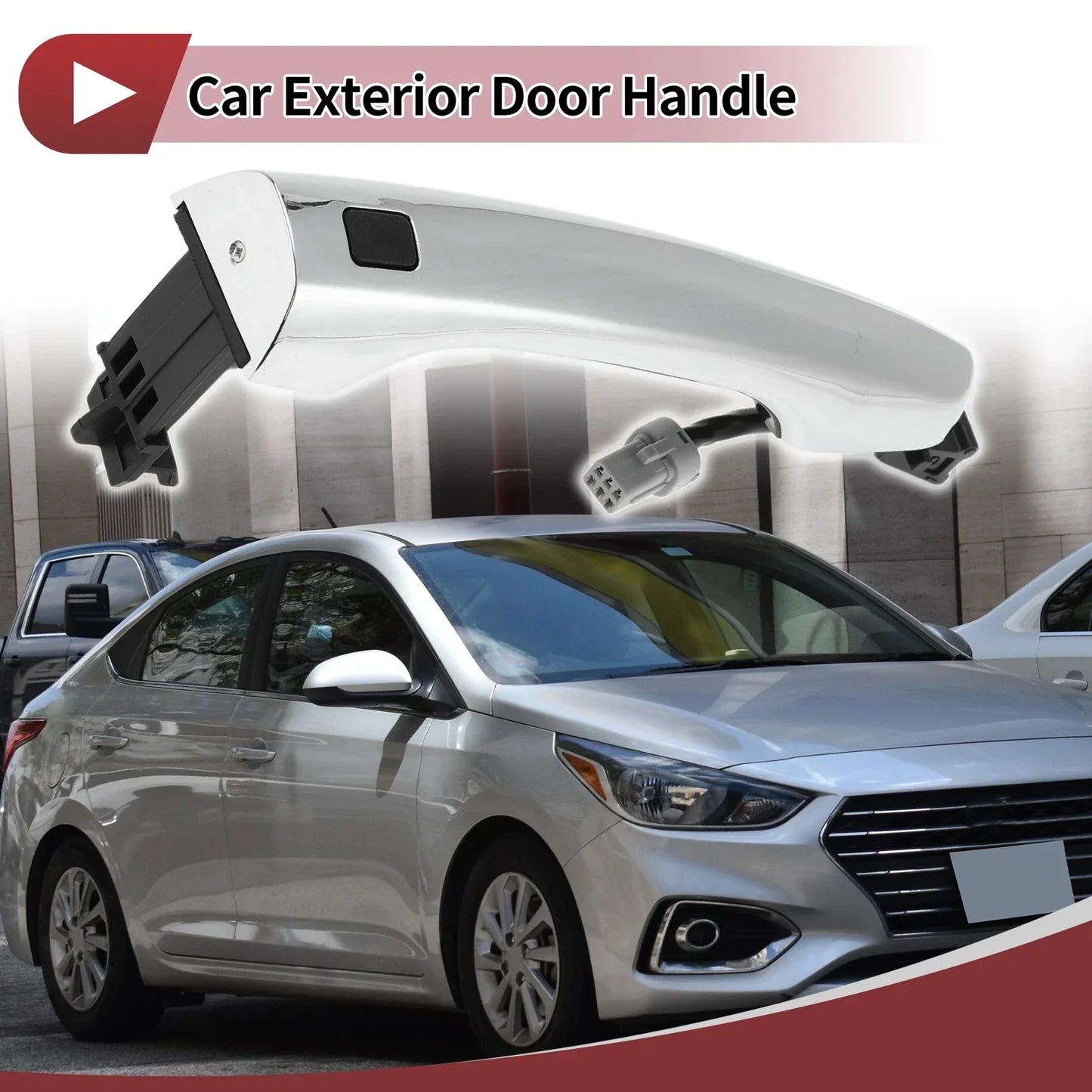 Car Door Handle Grip for Hyundai Elantra Front Right (2017-2020) Silver Tone