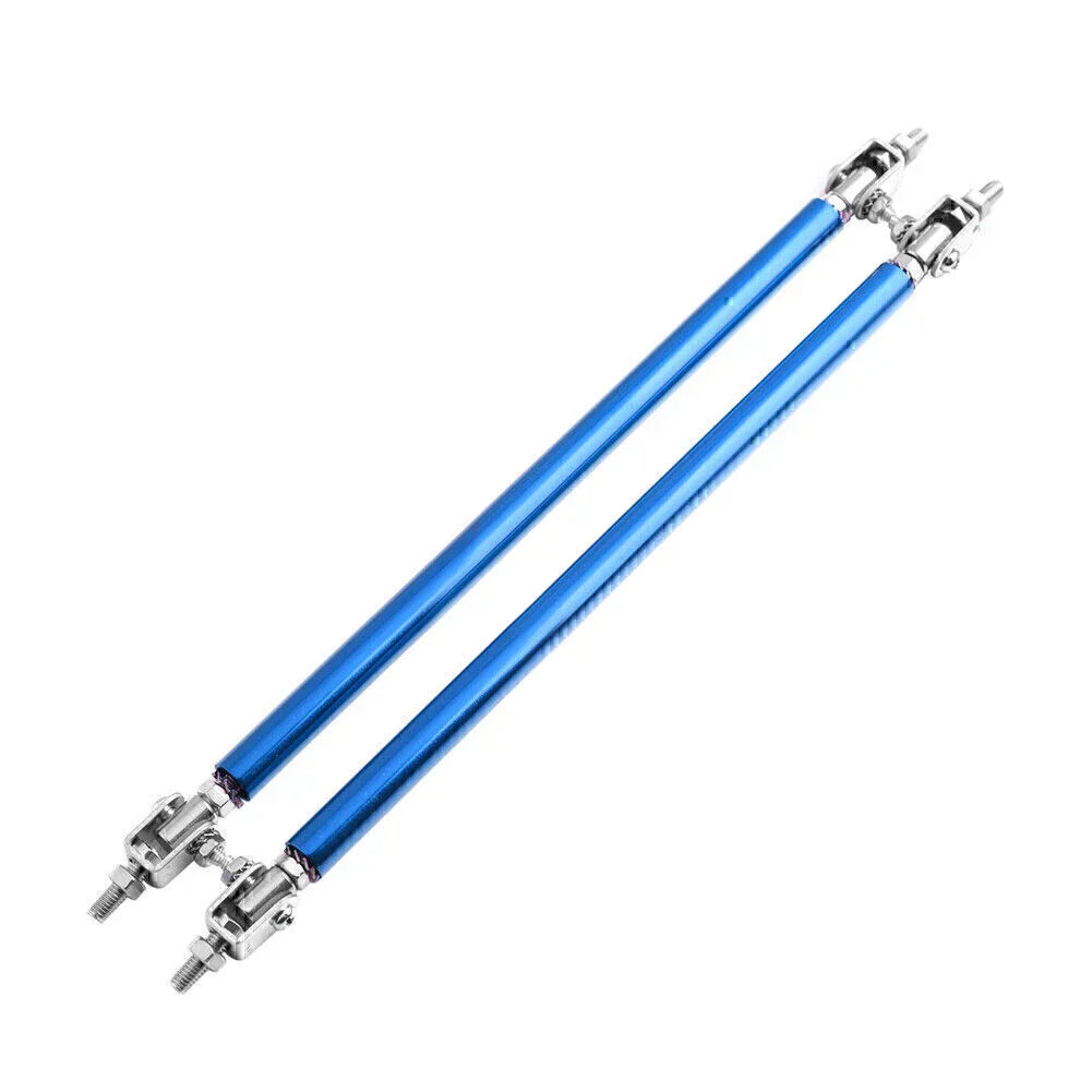 Adjustable Front Bumper Lip Splitter Strut Rod Tie Support Bar for Universal Blue