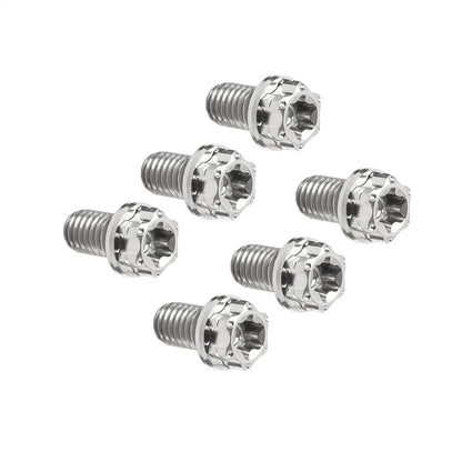6pcs M6x15mm Titanium Torx Head Flange Screws for Motor Bike/Bicycle