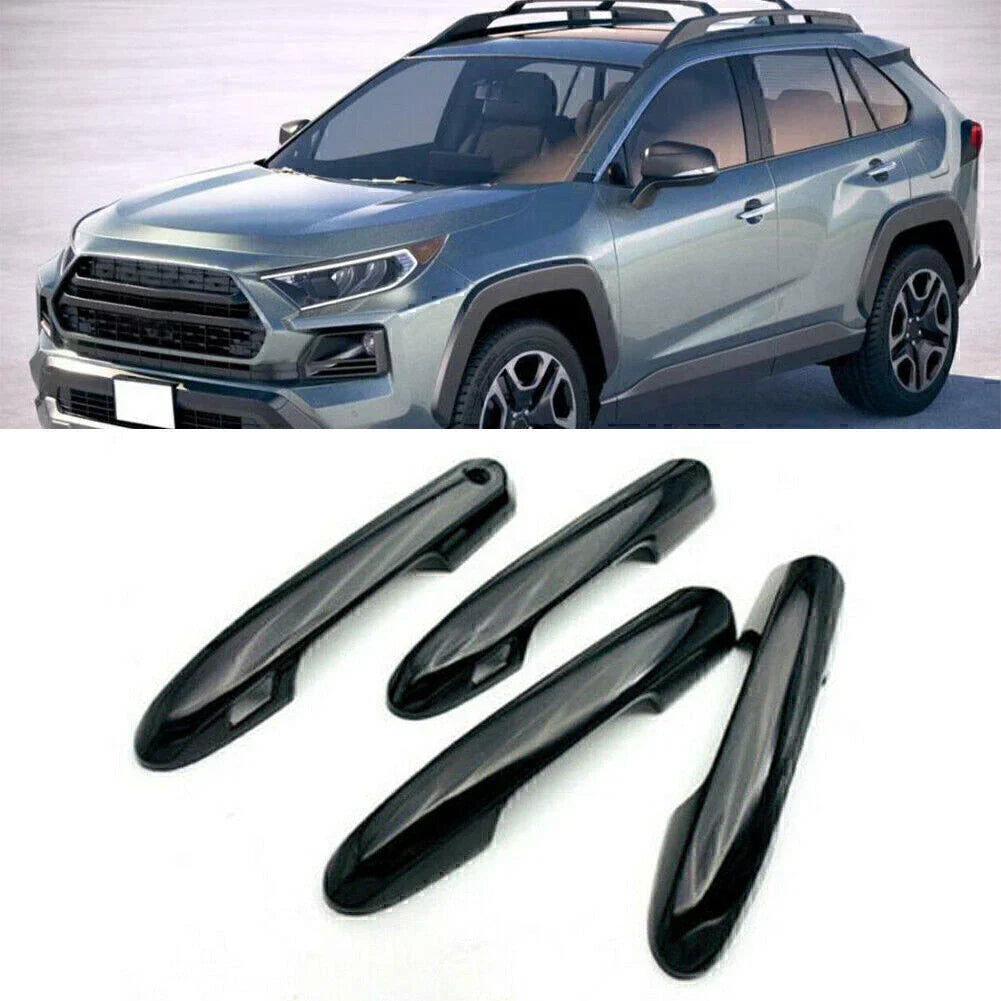 4pcs Car Door Handle Covers Trim for Toyota RAV4 (2019-2020) Black