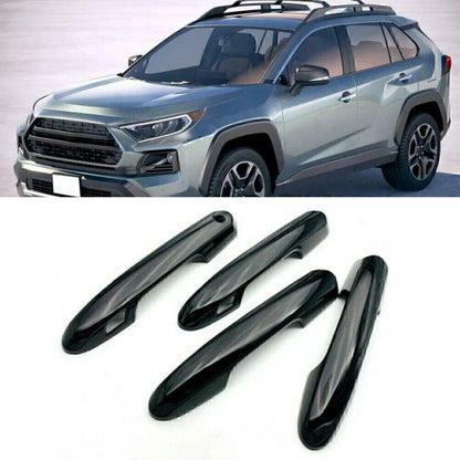 4pcs Car Door Handle Covers Trim for Toyota RAV4 (2019-2020) Black
