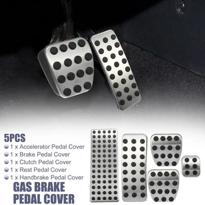 5 Pcs Accelerator & Brake Pedal Covers for Mercedes-Benz A B CLA GLA
