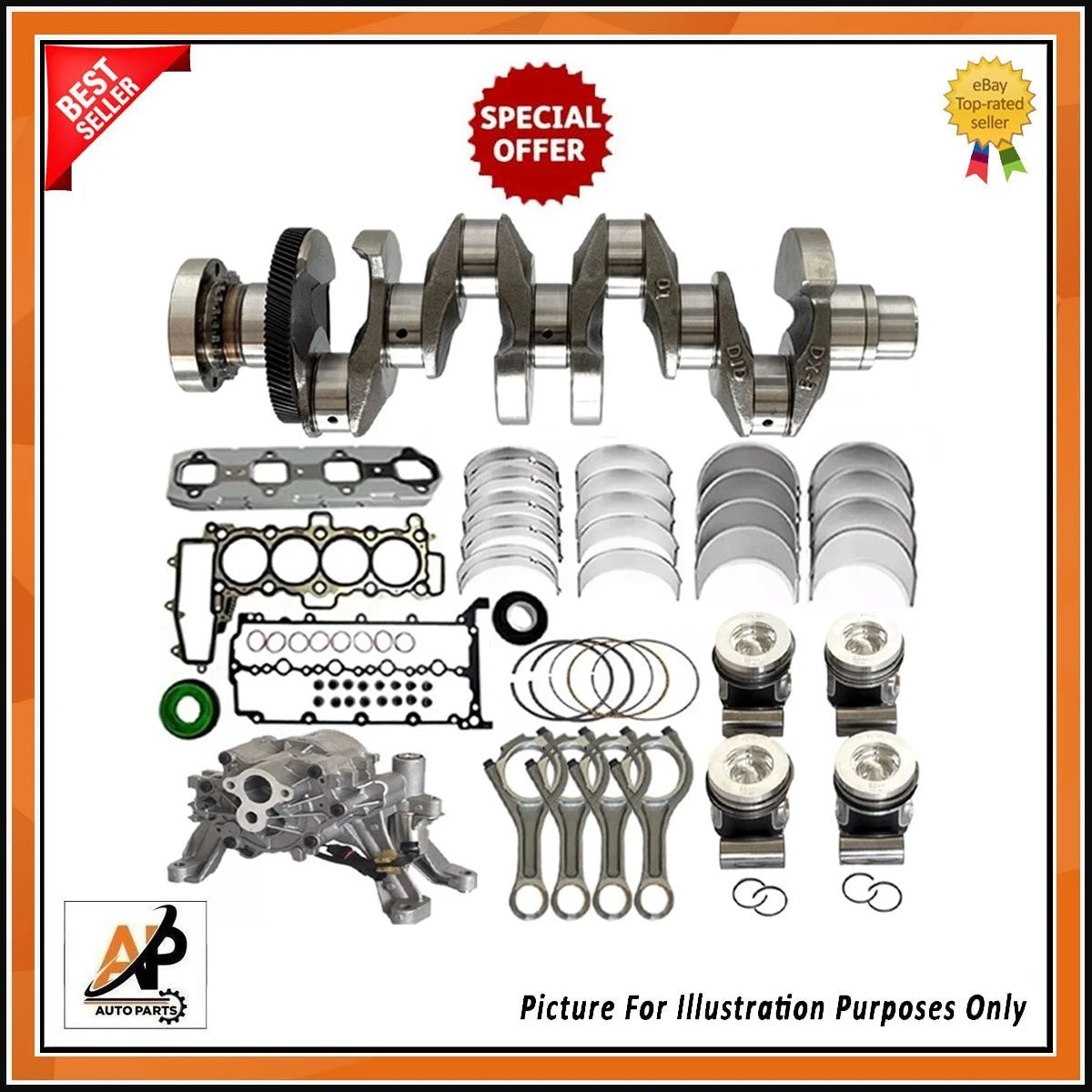 Engine Rebuild Kit with Forged Crankshaft for Land Rover Jaguar 2.0D (204DTA)