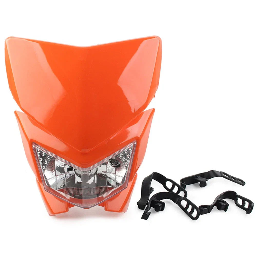 Front Headlight Fairing Lamp for MX Enduro Dirt Trail Bikes 250cc Orange