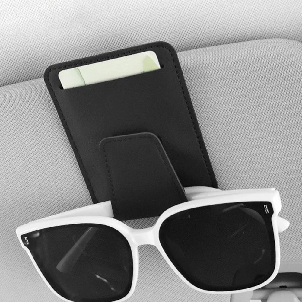 Car Sunglasses Holder / Sun Visor Clip Leather Eyeglasses Hanger for Car