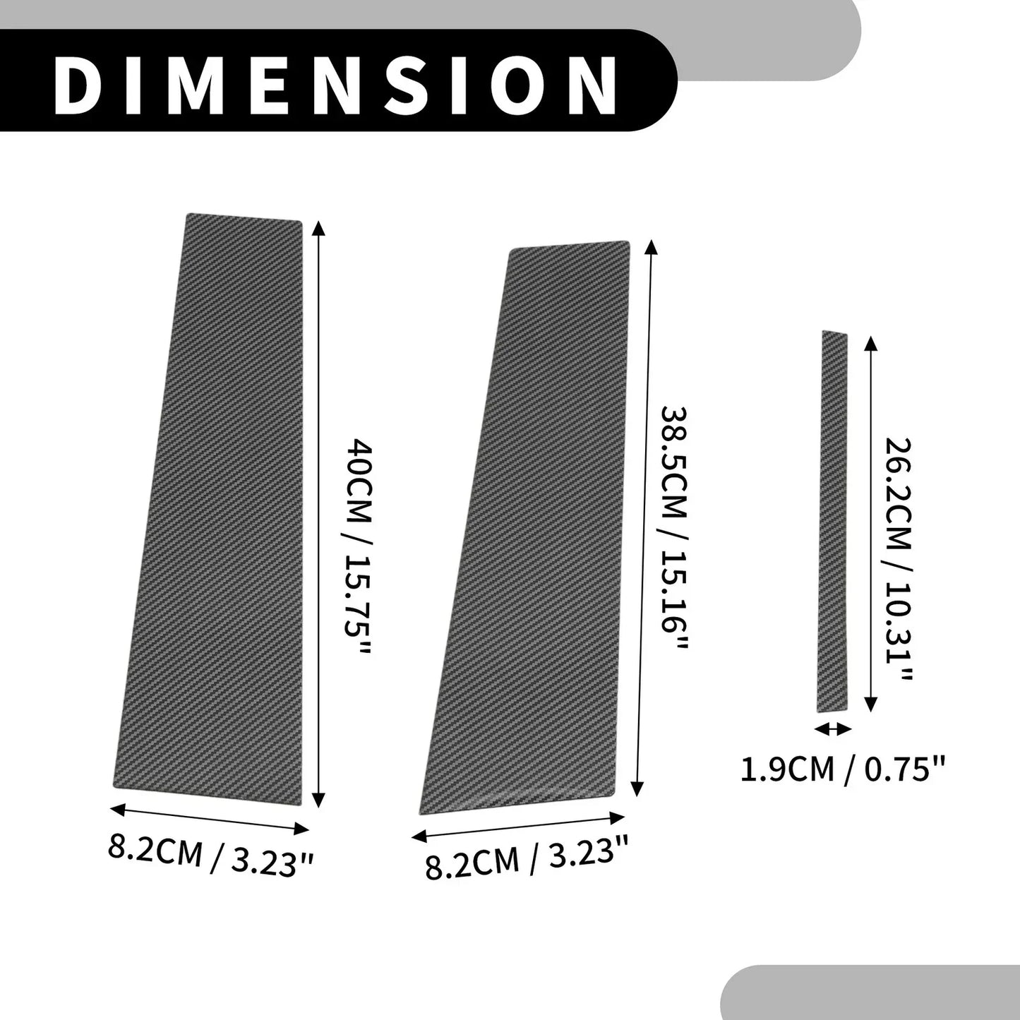 6 Pcs Car Pillar Window Trim for Lexus Sedan 4-Door Black Carbon Fiber (2021-2023)