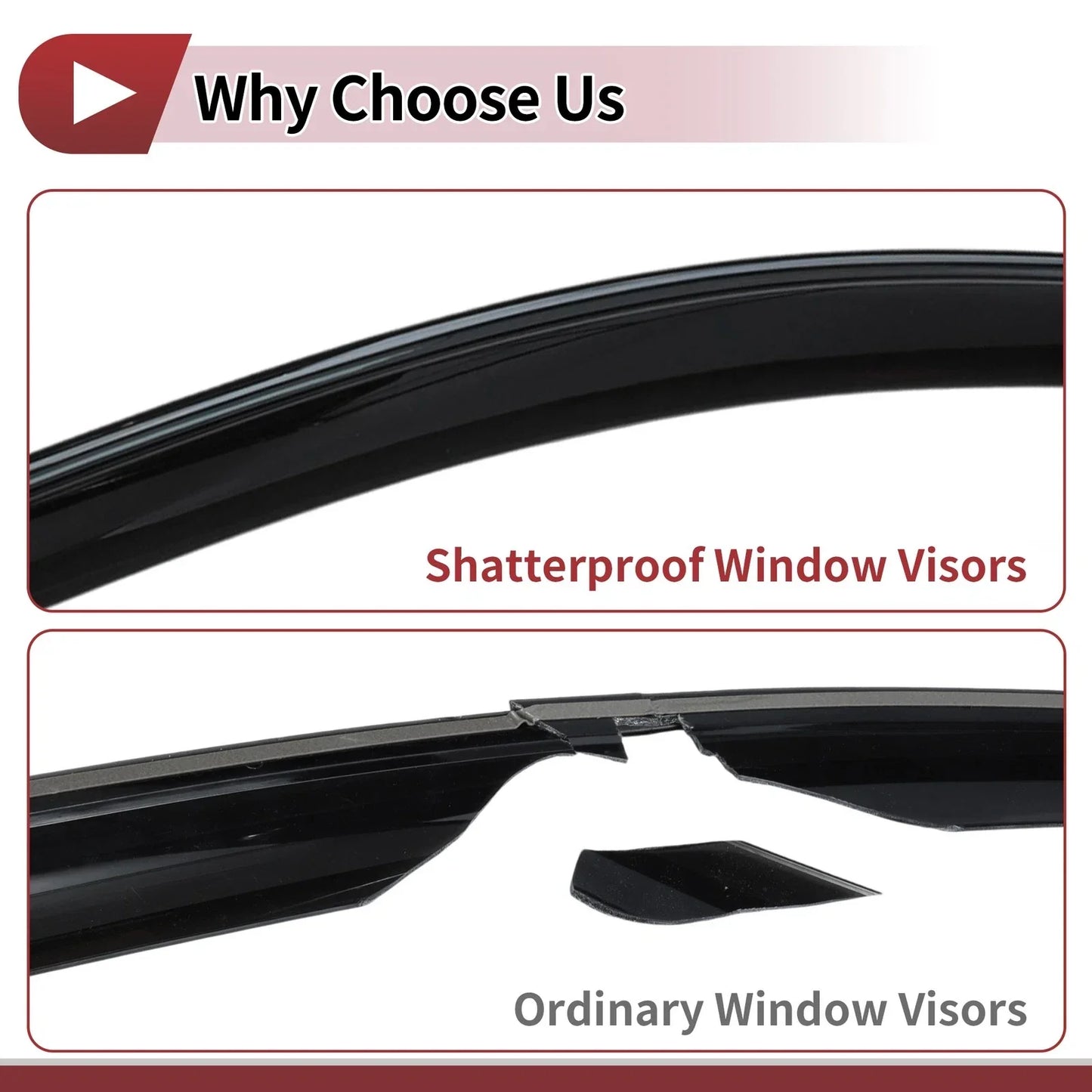 Window Deflectors for Honda Civic Hatchback 2016-2021 Side Vent Visors 1 Set