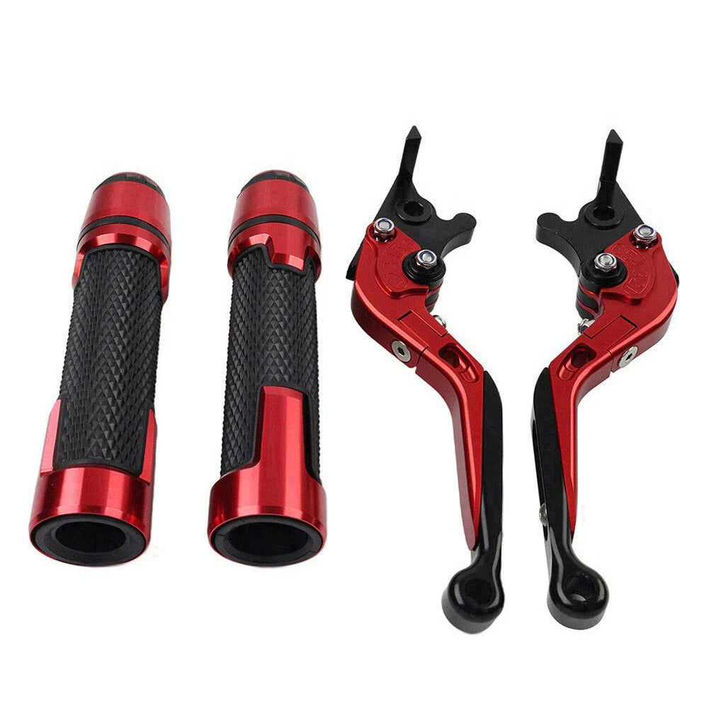 Red Brake Clutch Lever Handlebar Grip Set for Yamaha FJR XJR 1300 (2001-2023)