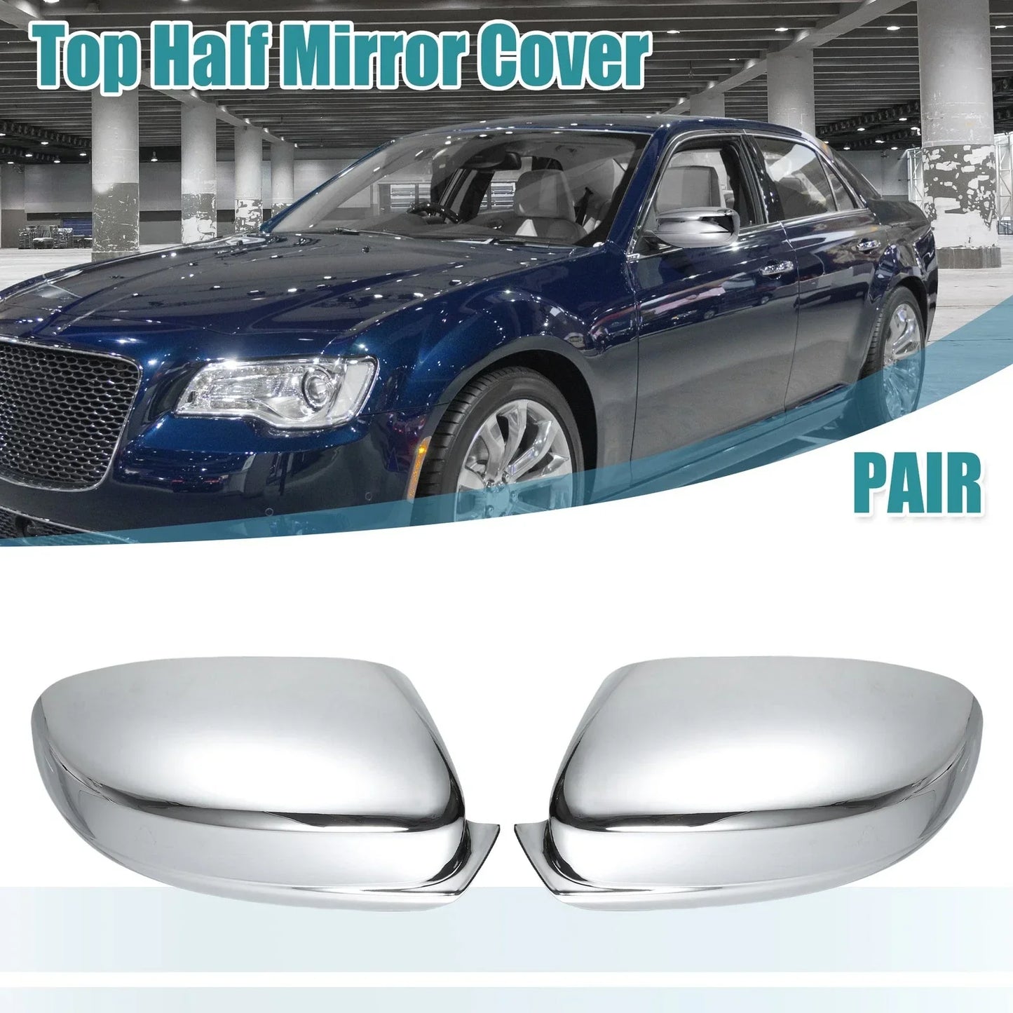 2 x Chrome Plated Full Mirror Cover Caps for Dodge Charger (2011-2022)