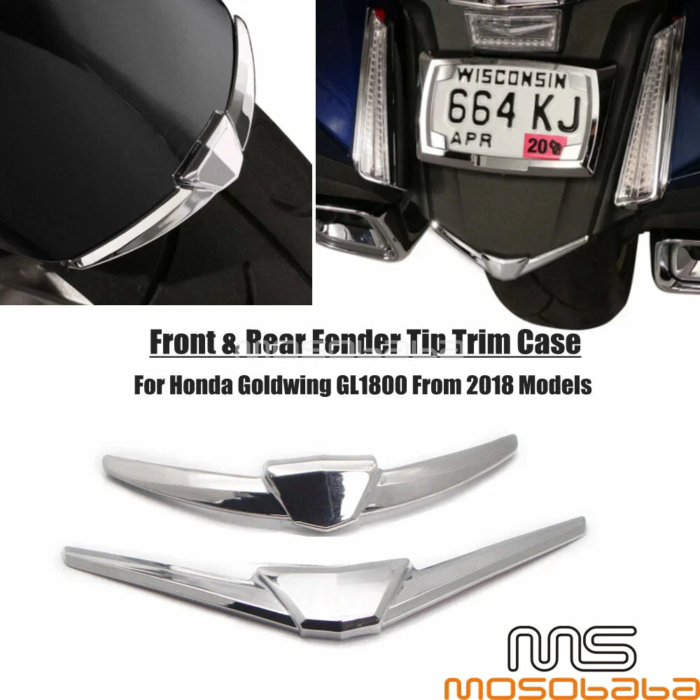 Chrome Front Rear Fender Tip Trim Cover for Honda Goldwing GL1800 (2001-2023)