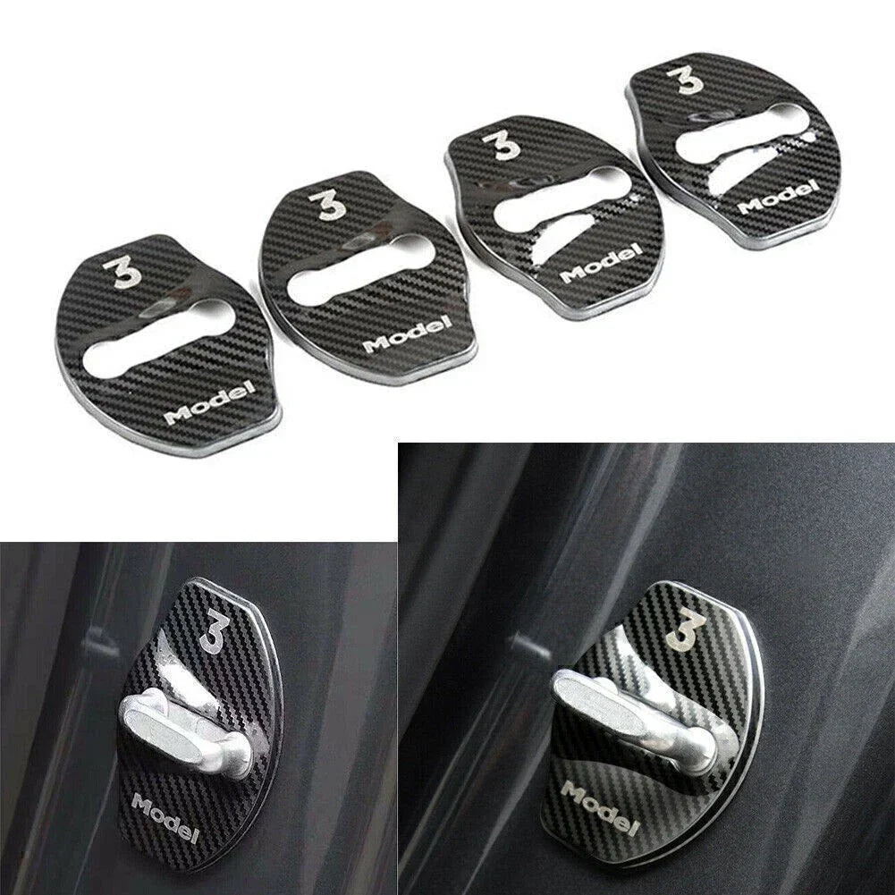 4 x Door Lock Covers for Tesla Model 3 (2018-2022)