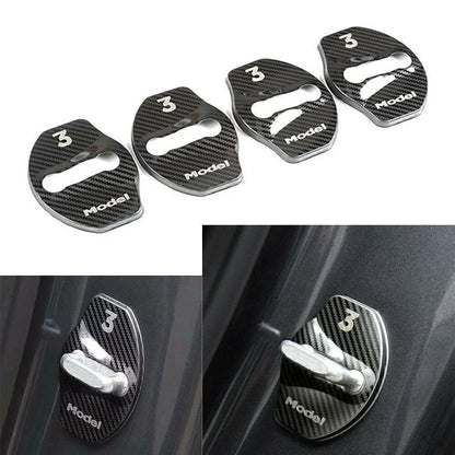 4 x Door Lock Covers for Tesla Model 3 (2018-2022)