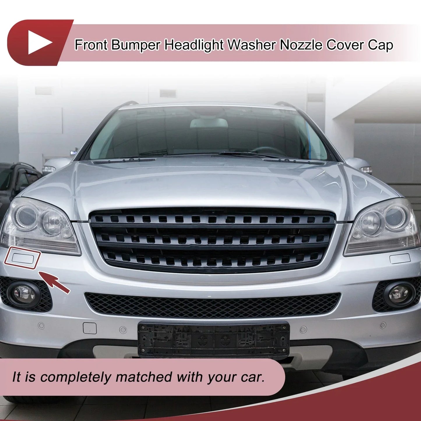 Front Right Washer Nozzle Cover for Mercedes-Benz ML350 (2003-2005) Black