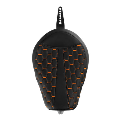 Front Driver Rider Seat for Harley Sportster XL883 1200 (2010-2022) Black/Orange