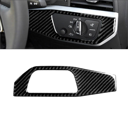 Carbon Fiber Headlight Switch Panel Cover Trim for Audi A4 B9 S4 RS4 A5 (2016-2023)