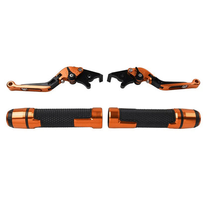 Orange Extendable Brake Clutch Levers Grips Set for Kawasaki ZX6RR (2003-2004)