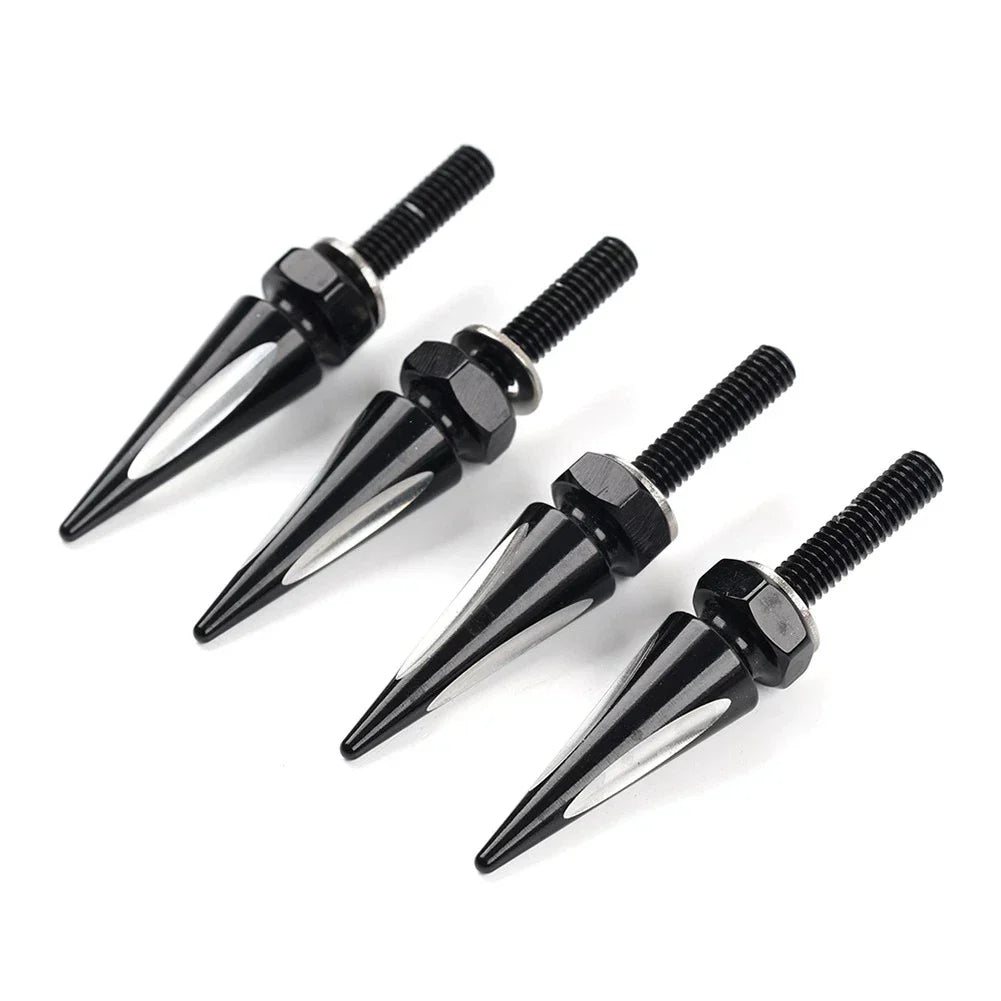 Windshield Spike Bolts 4 x Aluminum Black & White for Harley Road Glide (2015+)