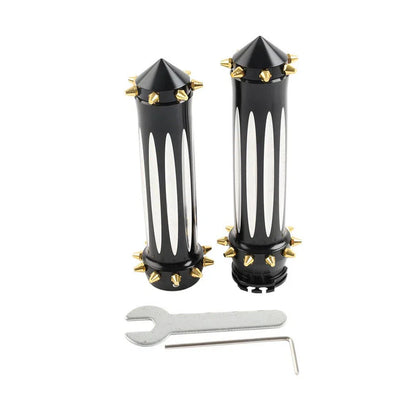 1'' Hand Grips for Harley Touring Dyna Softail - Black & White