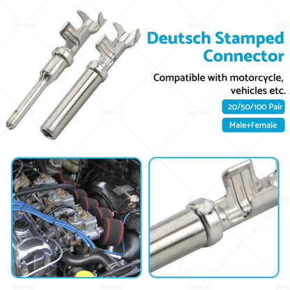 Deutsch Solid Terminal No.16 Stamped Contact Pins Male Female